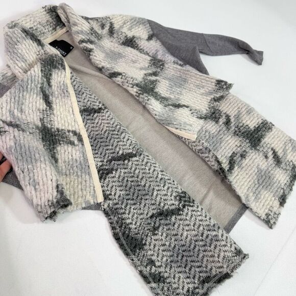 Dolan Sweater Cardigan Womens Extra Small Gray 3/4 Sleeve Cowl Neck Open Front - Picture 6 of 8